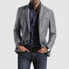 Men's Loose Solid Color Double Button Suit Jacket