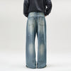 American-style Splash-ink Washed Loose Jeans
