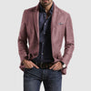 Men's Loose Solid Color Double Button Suit Jacket